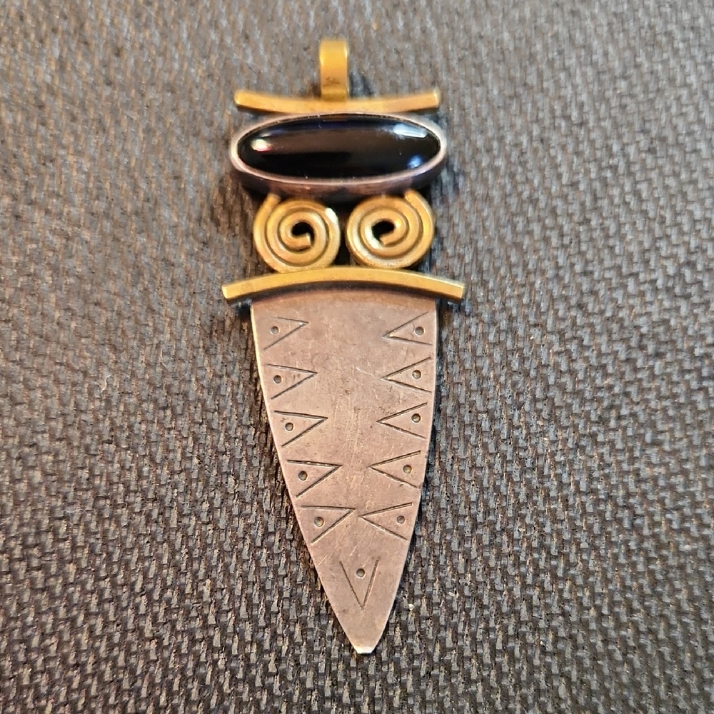 Black ONYX & Sterling Silver Pendant
